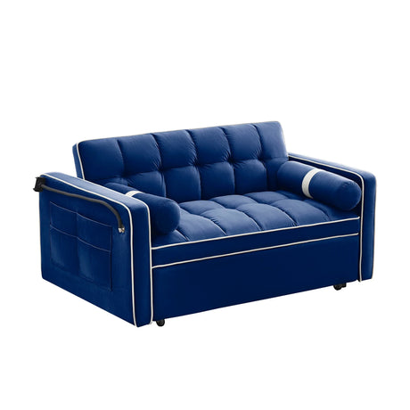 Modern Convertible Sleeper Sofa Couch With Pull Out Bed With Pillows & Side Pockets For Small Space, Living Room - Furniture Home Direct