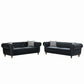Chesterfield Velvet Upholstery Fabric Sofa With Roll Armrest & Nailhead, Mid Century Modern 3 And 3 Seater Couch - Furniture Home Direct