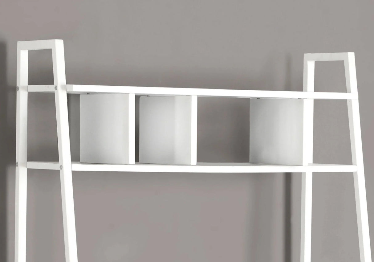 Computer Desk For Home Office, Laptop, Leaning, Storage Shelves, Contemporary & Modern - White - Furniture Home Direct