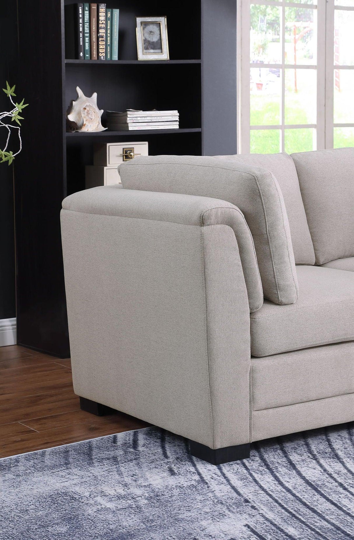Kristin - Linen Fabric Loveseat - Light Gray - Furniture Home Direct