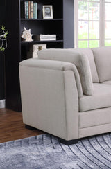 Kristin - Linen Fabric Loveseat - Light Gray - Furniture Home Direct