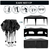 10'X20' Folding Canopy With 6 Removable Sidewalls Outdoor Event Shelter UPF 50+ Gazebo Portable Tents For Parties Beach Camping Wedding Ez Pop Up Canopy - Furniture Home Direct