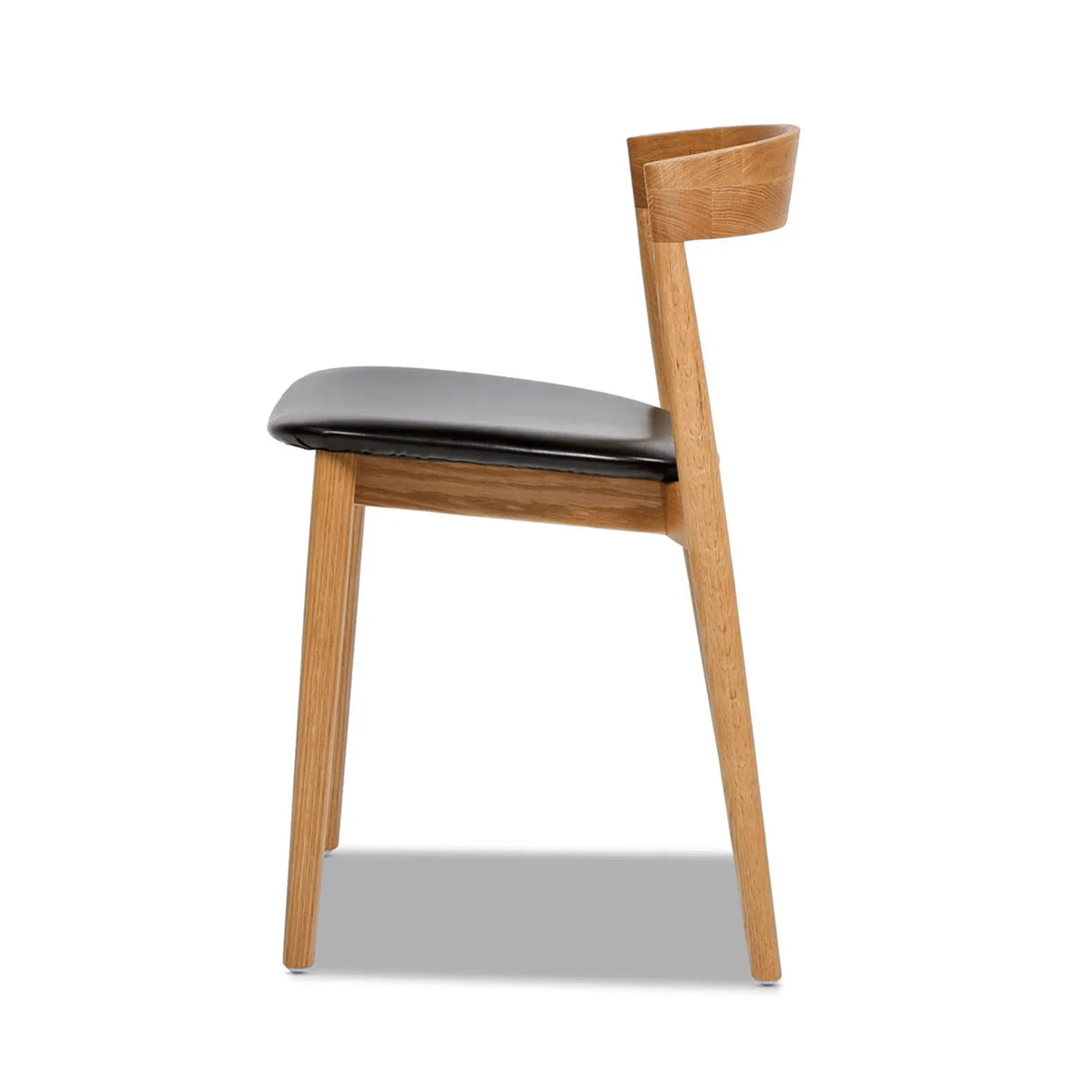 Raven - Stacking Sculpted Oak Dining Chair - Warm Natural Brown / Black - Furniture Home Direct