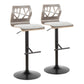 Folia - Mid Century Modern Adjustable Barstool With Swivel & Rounded T Footrest (Set of 2) - Furniture Home Direct