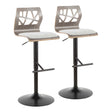 Folia - Mid Century Modern Adjustable Barstool With Swivel & Rounded T Footrest (Set of 2) - Furniture Home Direct