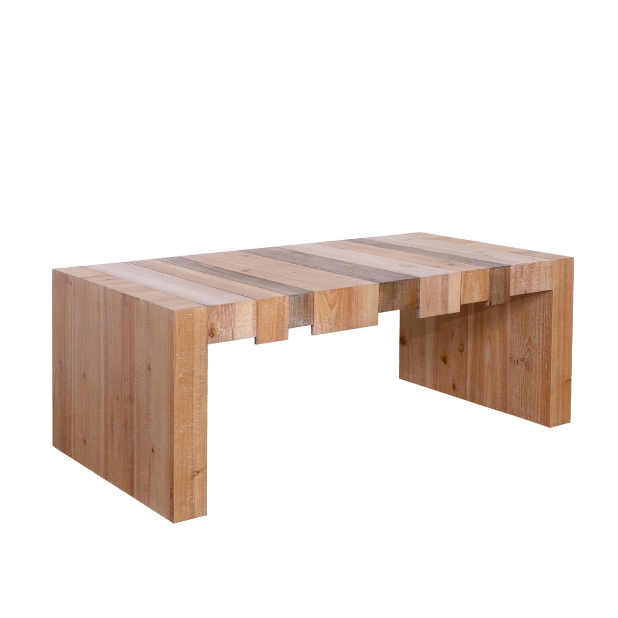 Coffee Table Rustic Slat Design Engineered Wood Multicolor - Furniture Home Direct