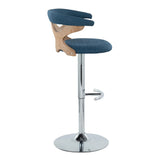 Gardenia - Contemporary Adjustable Barstool With Swivel / Rounded T Footrest (Set of 2) - Furniture Home Direct