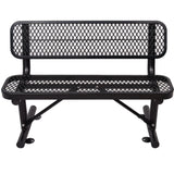 6' Outdoor Steel Bench With Backrest - Furniture Home Direct