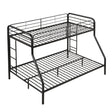 Modern Twin Over Full Metal Bunk Bed With Trundle And Dual Side Ladder And Metal Design - Black / Brown - Furniture Home Direct