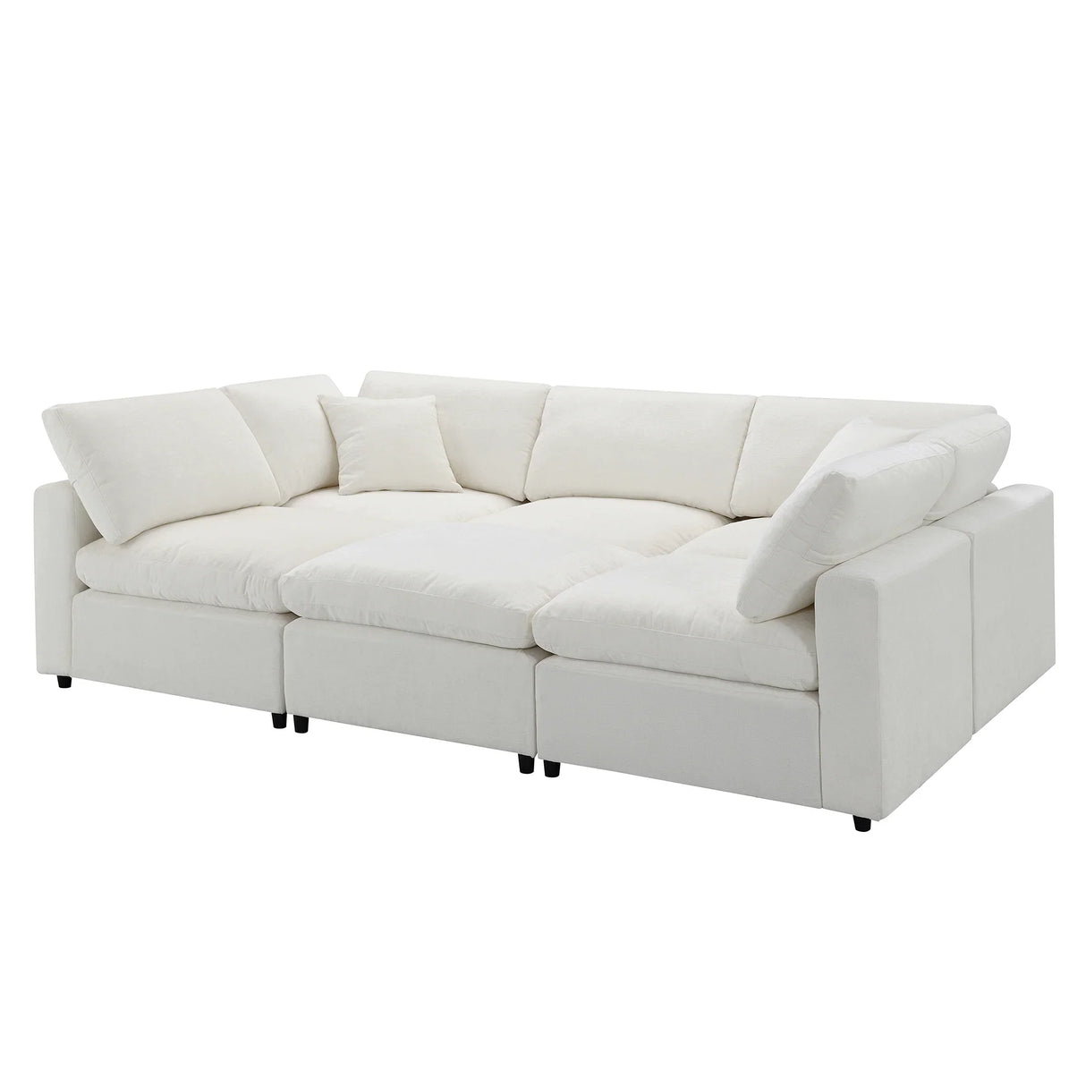 Modular Sectional Sofa With L Shaped Spacious Layout Beige - Furniture Home Direct