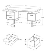 Computer Desk For Home Office, Laptop, Left, Right Set - Up, Storage Drawers, Contemporary & Modern - Furniture Home Direct