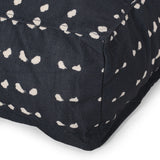 Dalm - Fabric Square Pouf Ottoman With Polystyrene Beads Filling - Dark Blue / White - Furniture Home Direct