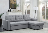 Avery - Sleeper Sectional Sofa With Reversible Storage Chaise - Light Gray - Furniture Home Direct