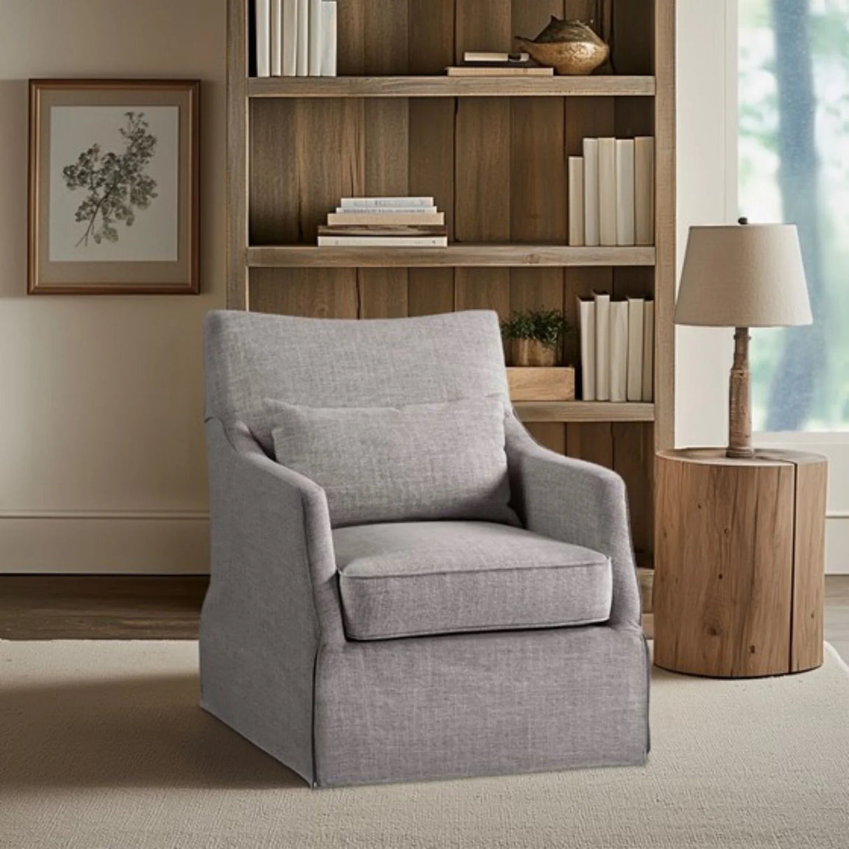 Traditional Design London Skirted Swivel Chair - Furniture Home Direct