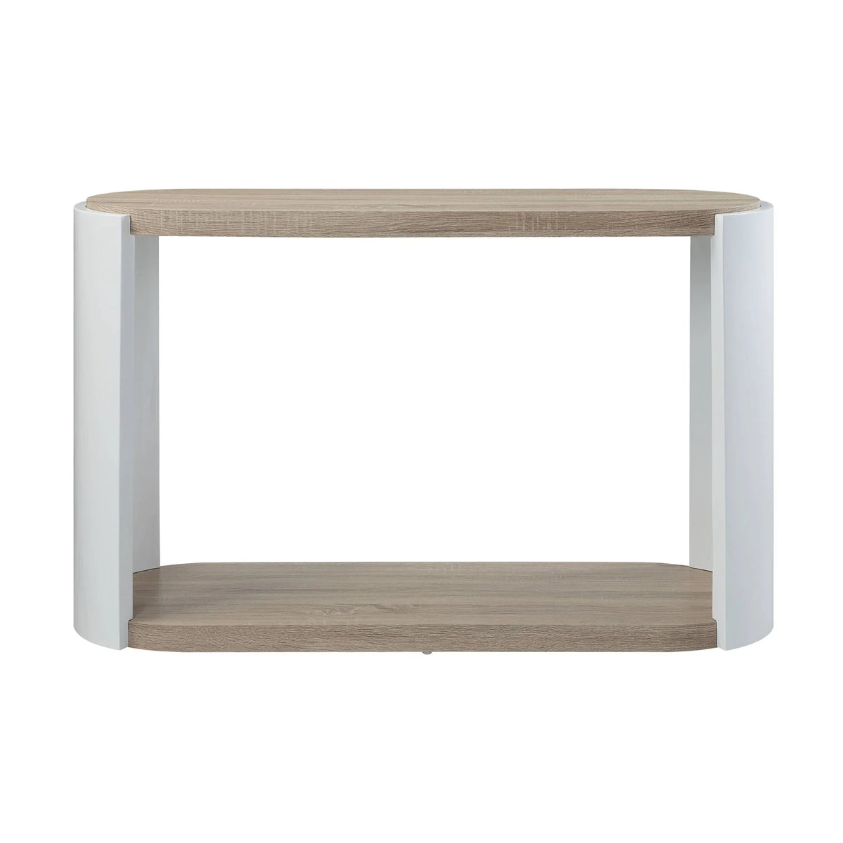 Zoma - High Gloss Console Table - Oak / White - Furniture Home Direct