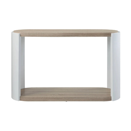 Zoma - High Gloss Console Table - Oak / White - Furniture Home Direct