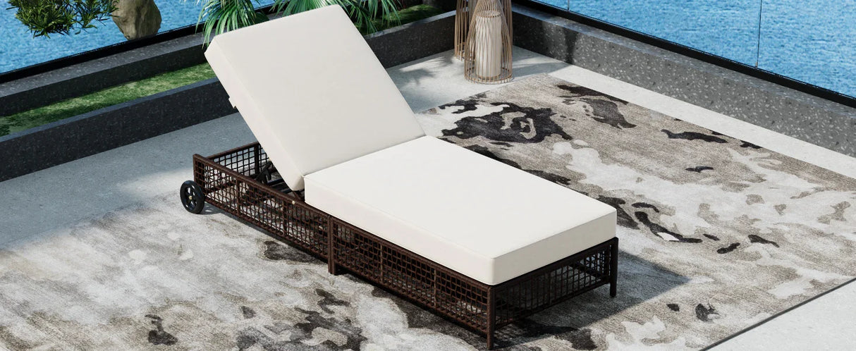Outdoor Lounge Chair - Beige - Furniture Home Direct