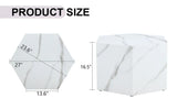 Coffee Table Marble-Effect Cube Geometric Design White - Furniture Home Direct