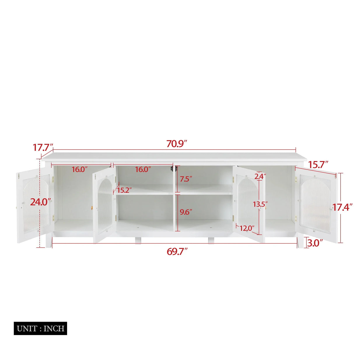 StylishTVcabinet Entertainment CenterTV Stand, TVconsoletable, Media Console, Solidwood Frame, Changhong Glass Door, Metal Handle - Furniture Home Direct
