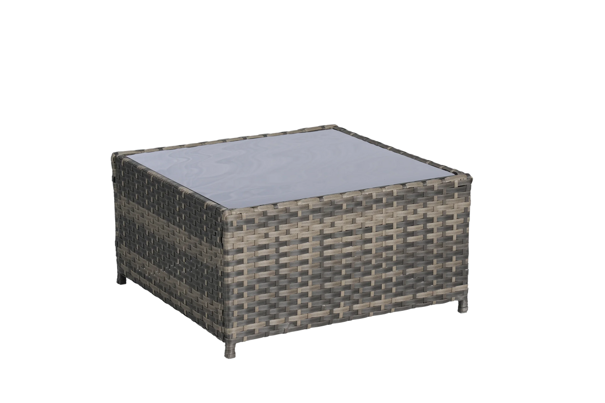 6 Piece Patio Wicker Set With Glass Table - Furniture Home Direct