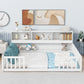 Floor Bed With Side Bookcase, Shelves, Guardrails - Furniture Home Direct