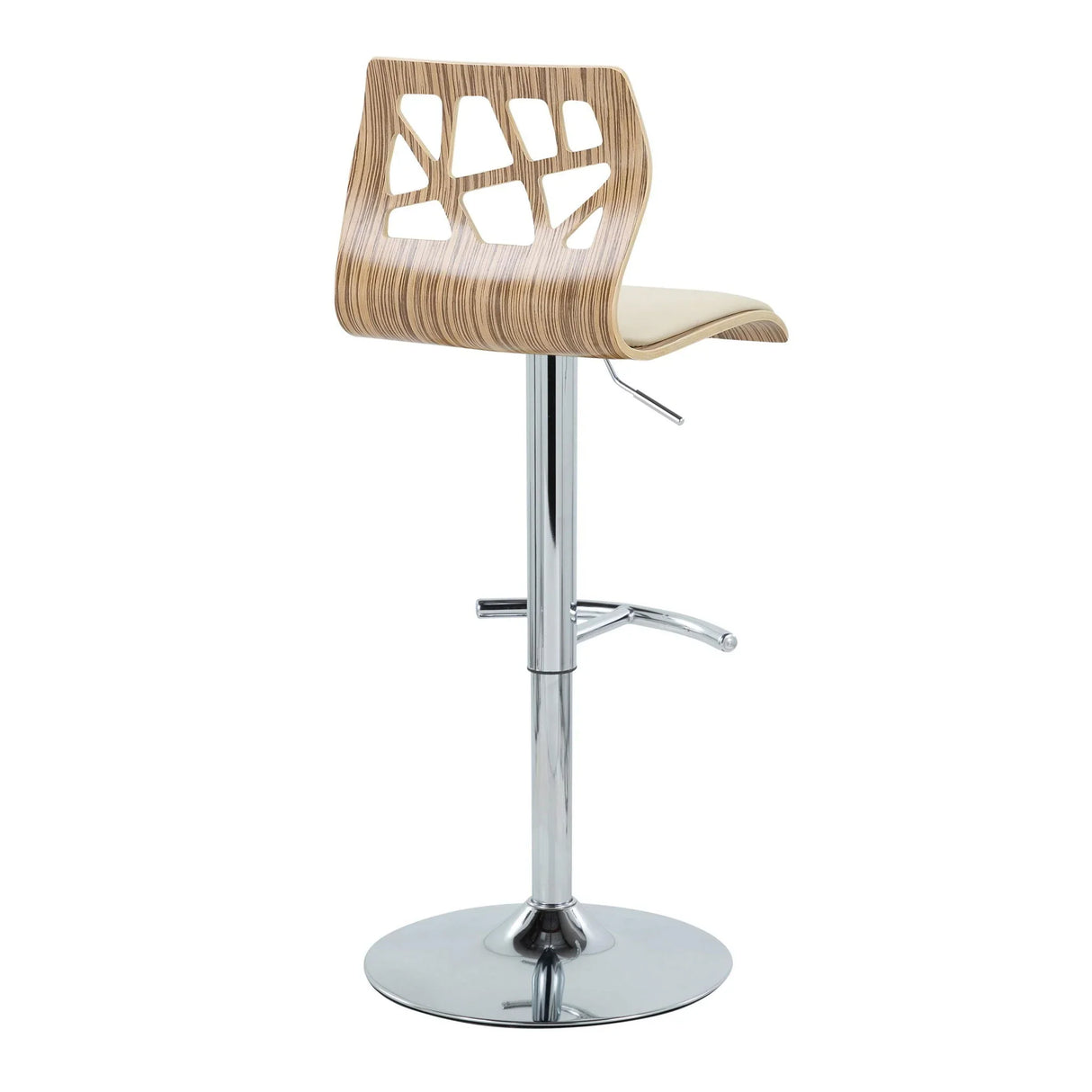 Folia - Mid Century Modern Adjustable Barstool With Swivel With Rounded T Footrest (Set of 2) - Furniture Home Direct