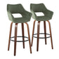 Mustang - Contemporary Fixed Height Barstool With Swivel & Round Footrest (Set of 2) - Furniture Home Direct