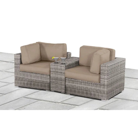 Handcrafted Outdoor Loveseat With Wicker Seating - Furniture Home Direct