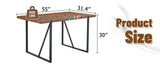 Dining Table Herringbone Wood Top And Metal Base Black - Furniture Home Direct
