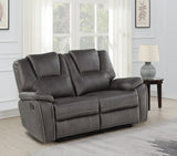 Katrine - Charcoal PU Manual Loveseat - Charcoal Black - Furniture Home Direct