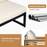 3-piece Outdoor Acacia Wood and Metal Patio Set - Furniture Home Direct