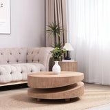 Modern Round Wood Coffee Table, Accent Table For Living Room - Antique Natural / Natural / Rustic - Furniture Home Direct