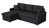 Paisley - Linen Fabric Reversible Sleeper Sectional Sofa With Storage Chaise - Furniture Home Direct