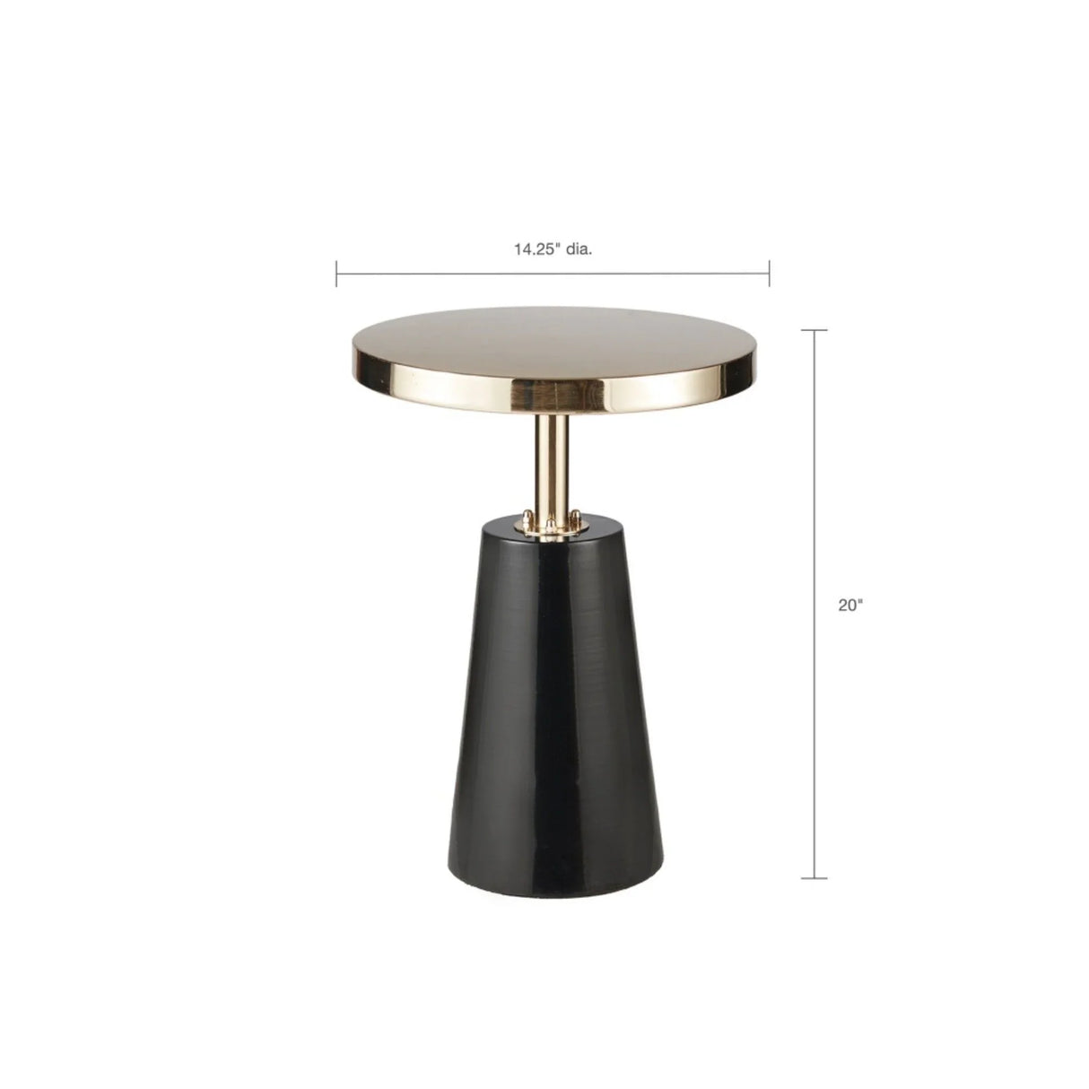 Accent Table Elegant Design Metal Round - Black / Gold - Furniture Home Direct