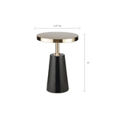Accent Table Elegant Design Metal Round - Black / Gold - Furniture Home Direct