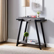 Modern Hallway Display Table With Drawer & Bottom Shelve - Distressed Gray / Black - Furniture Home Direct