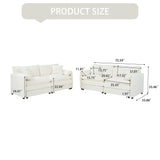 Modern Chenille Oversized Deep Seat Luxury 2 Piece Sofa Set With 4 Pillows - Furniture Home Direct