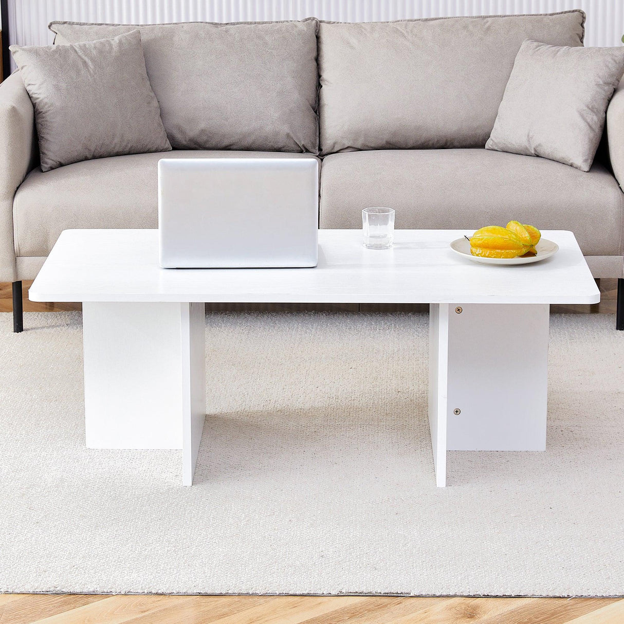 Coffee Table With X Leg Design For Living Room White - Furniture Home Direct