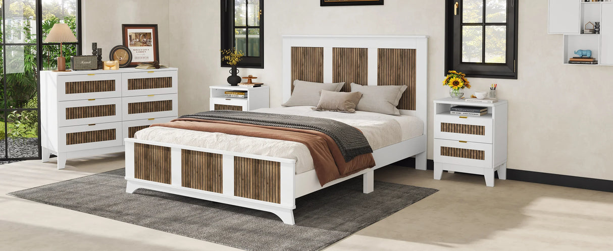 Queen Bedroom Set With Bed Dresser And Nightstands White - Furniture Home Direct