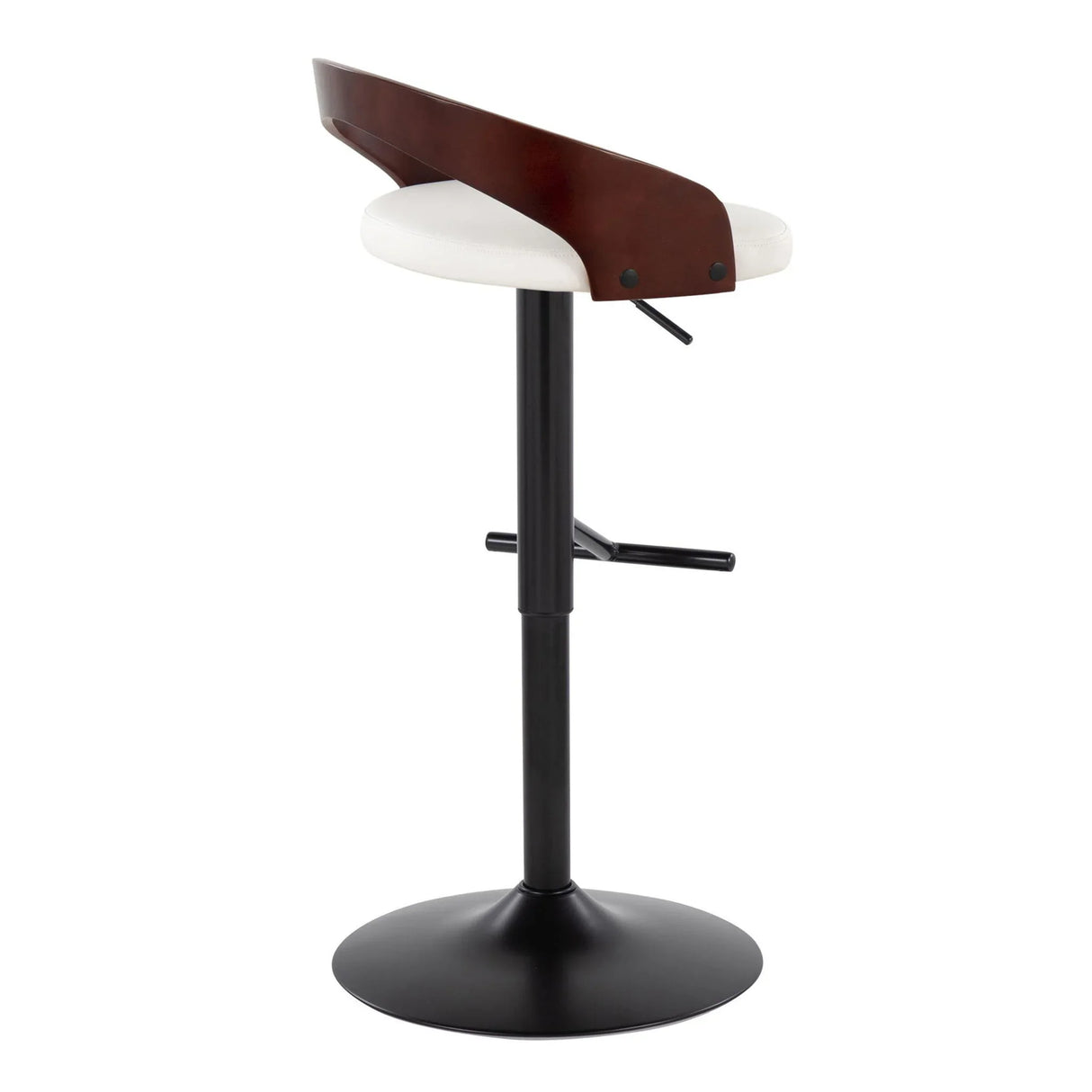 Grotto - Contemporary Adjustable Barstool With Swivel & Straight T Footrest (Set of 2) - Furniture Home Direct