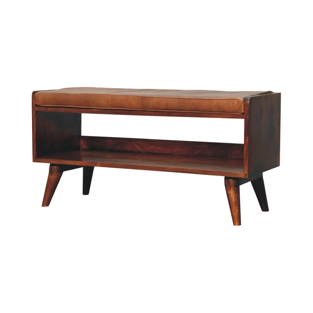 Solid Wood Bench With Upholstered Sea - Furniture Home Direct