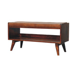 Solid Wood Bench With Upholstered Sea - Furniture Home Direct