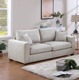 Classic Living Room Set With Pillows - Ivory - Furniture Home Direct