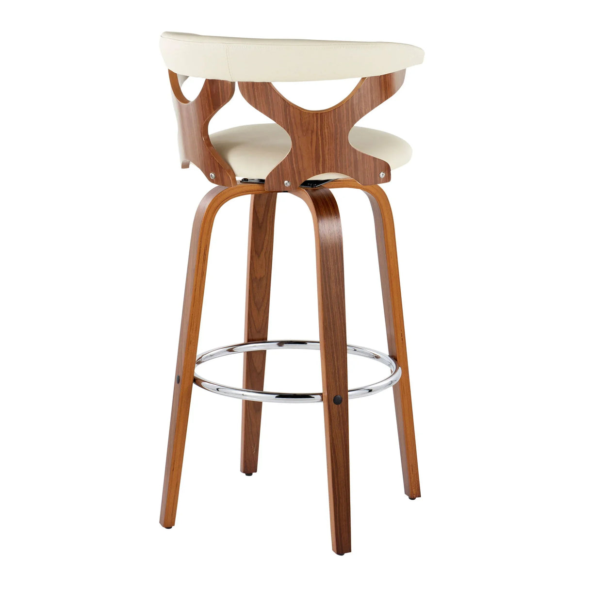Gardenia - Mid Century Modern Fixed Height Barstool With Swivel With Round Footrest (Set of 2) - Furniture Home Direct