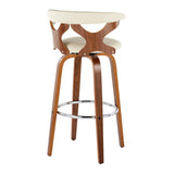 Gardenia - Mid Century Modern Fixed Height Barstool With Swivel With Round Footrest (Set of 2) - Furniture Home Direct