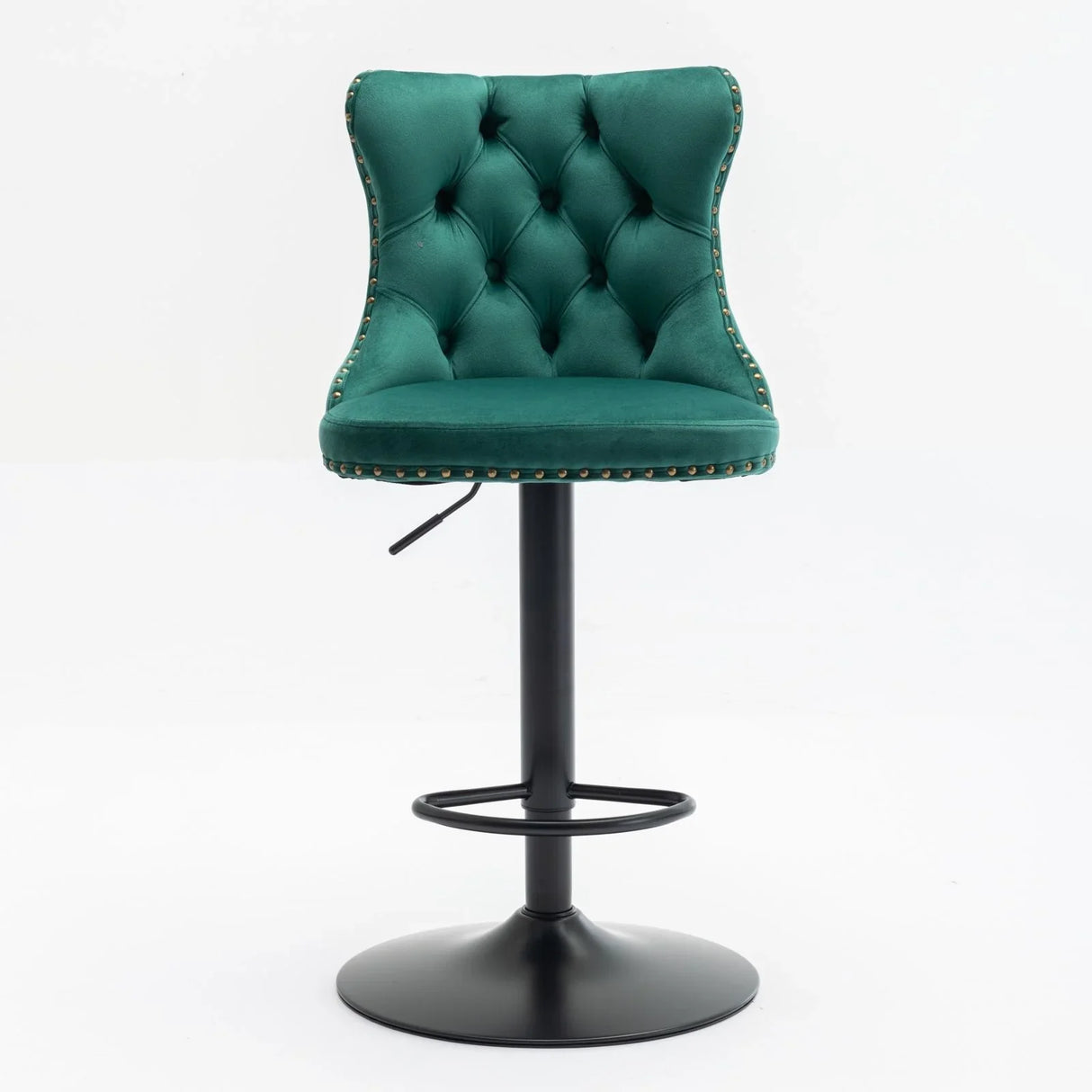 Swivel Velvet Barstools Adjusatble Seat Height, Modern Upholstered Bar Stools With Backs Comfortable Tufted For Home Pub And Kitchen Island (Set of 2) - Furniture Home Direct
