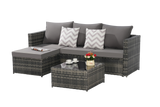 Outdoor Sectional Set with Ottoman - Furniture Home Direct