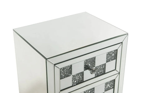 Noralie - Mirrored Faux Diamonds Accent Table - Silver - Furniture Home Direct