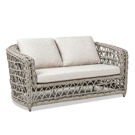 Everly - Frame Barrel Deep Seating Patio Loveseat Sofa Axroma Olefin - Oat Beige - Furniture Home Direct