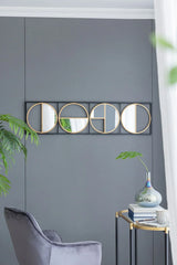 Eclectic Styling Metal Beaded Wall Mirror With Contemporary Design For Bedroom, Liveroom & Entryway - Furniture Home Direct